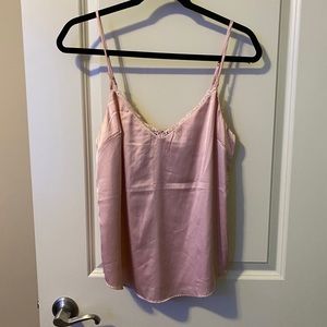 NWOT Lace trim silk cami